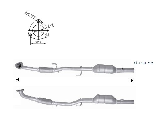 VW POLO 1.6i 1598 cc 77 Kw / 105 cv BTS Magnaflow CAT Bouwjaar: 