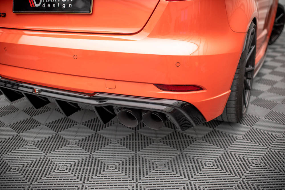 Diffuser Audi RS3 8V Sportback FL Maxton Glans Zwart met Milltek Uitlaat Zwart