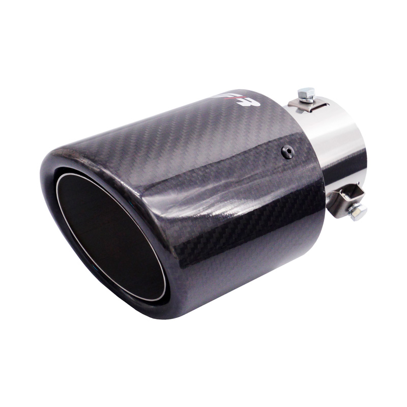 Simoni Racing Uitlaatsierstuk Rond/Schuin Glanzend-Carbon+RVS - Ø102xL180mm - Montage 38-63mm