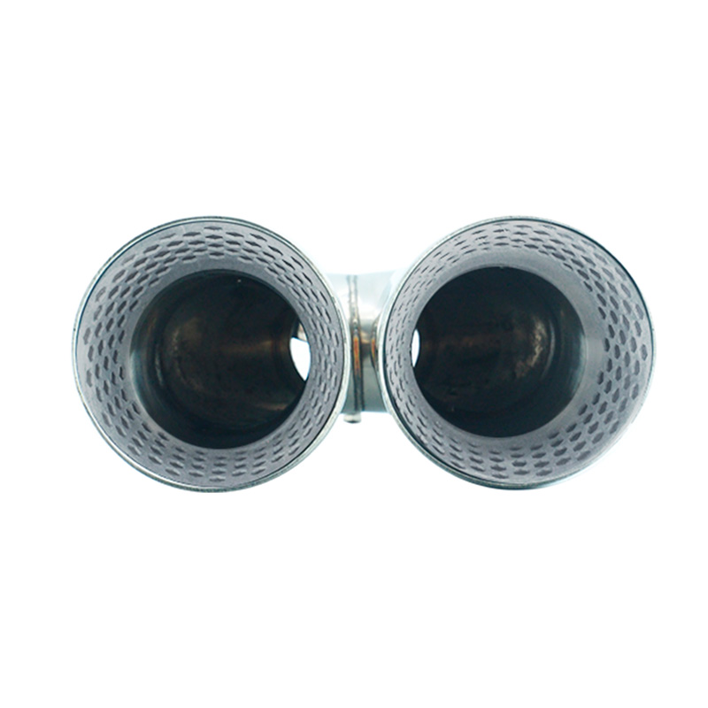 Simoni Racing Uitlaatsierstuk Dubbel Rond/Schuin RVS - Ø90xL245mm - Montage 35->61mm