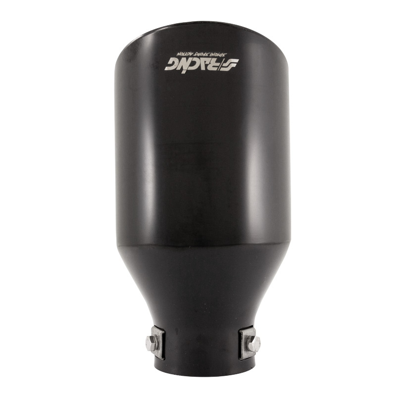 Simoni Racing Uitlaatsierstuk Rond/Schuin RVS Zwart - Ø115xL210mm - Montage 38-63mm