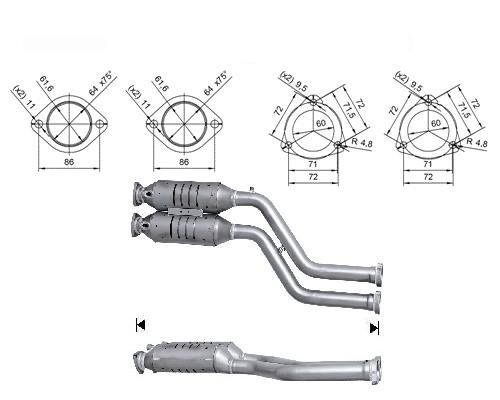 BMW M3 3.2i V6 24V 3246 cc 252 Kw / 343 cv S54 E46 Magnaflow CAT