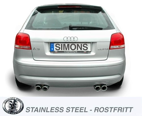 Simons Dual Power Einddemper Audi A3 8P 2003>