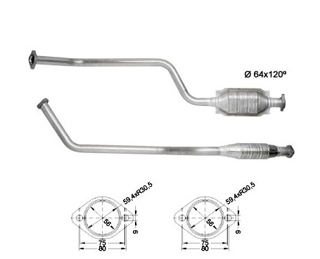 Mercedes 190 2.5D 2497 cc 66 Kw / 90 cv W201 Magnaflow CAT Bouwj