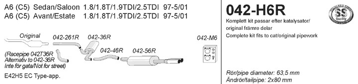 Simons Uitlaatsysteem Audi A6 C5 1997-2001
