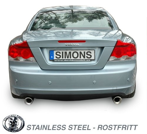 Simons Dual Power Uitlaatsysteem af kat. Volvo C70 1998-1999
