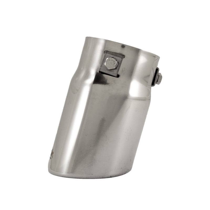 Simoni Racing Uitlaatsierstuk Rond/Schuin RVS - Ø76xL128mm - Montage ->68mm