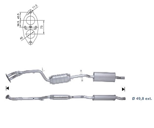 BMW 316i 1796 cc 85 Kw / 116 cv N42 E46 Magnaflow CAT Bouwjaar: 