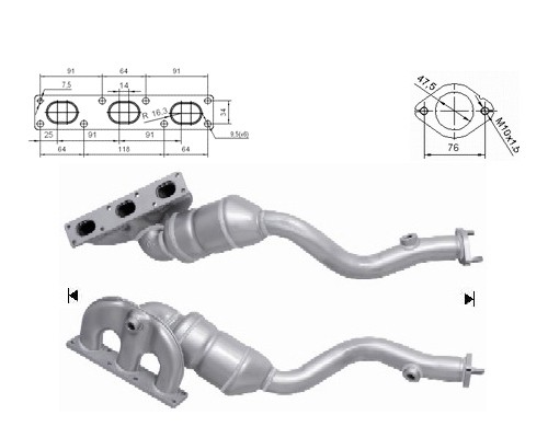 BMW 325i 2.5i 24V 2494 cc 141 Kw / 192 cv M54 E46 Magnaflow CAT
