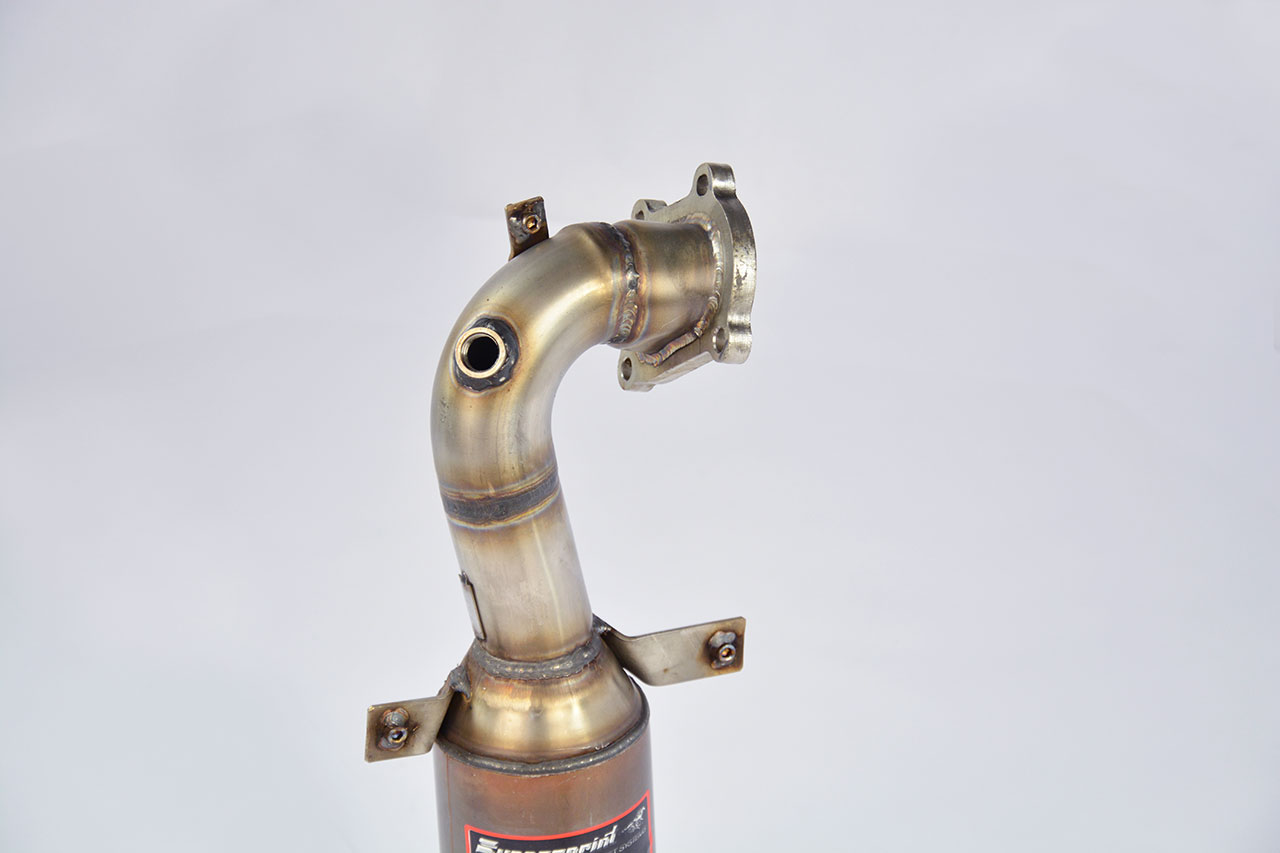 Turbo downpipe with sports cat / high flow cat 200 CPSI for 500 Abarth essesse 160hp