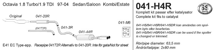 Simons Uitlaatsysteem af kat. Skoda Octavia 1997-2004