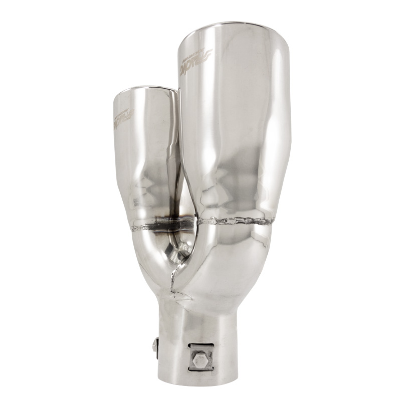 Simoni Racing Uitlaatsierstuk Dubbel Ovaal/Schuin RVS - 167x67xL220mm - Montage 37->57mm - Rechts