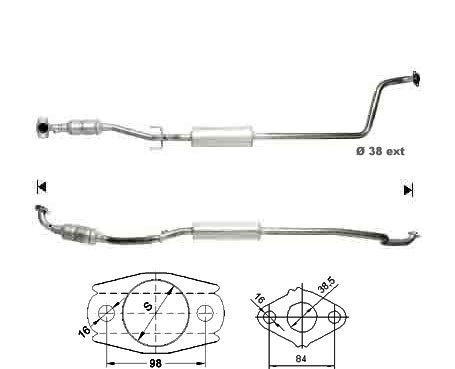 Toyota YARIS 1.0i 16V 998 cc 50 Kw / 68 cv 1SZ-FE Magnaflow CAT 