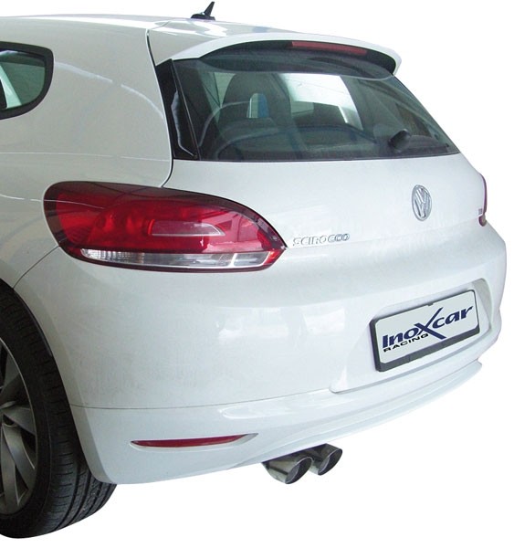 100% RVS Sportuitlaat  Volkswagen Scirocco 1.4 TSi (122pk) 2008- 2x80mm Racing