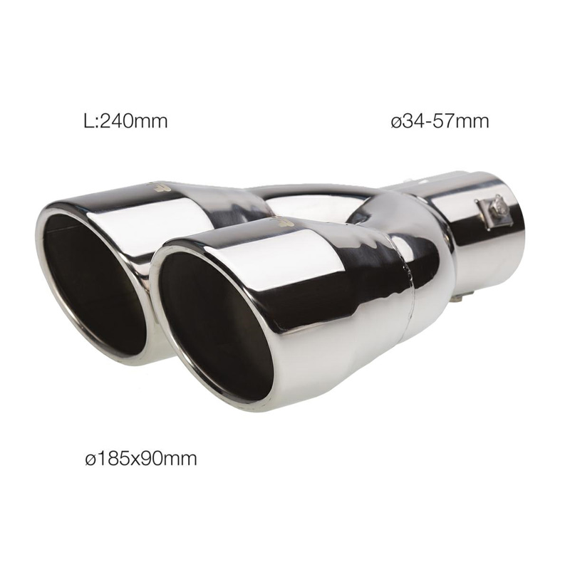Simoni Racing Uitlaatsierstuk Dubbel Rond RVS - Ø90xL242mm - Montage ->62mm