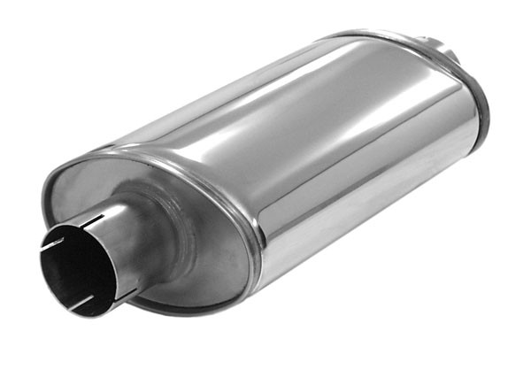 demper SUPER ovaal 115/185 L=320mm 2,5 inch (63,5mm) Simons RVS