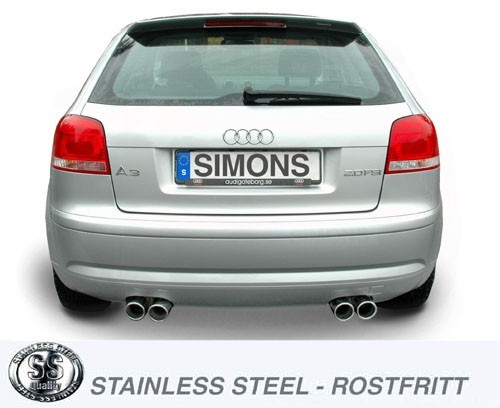 Simons Dual Power Uitlaatsysteem af kat. Audi A3 8P 2003>