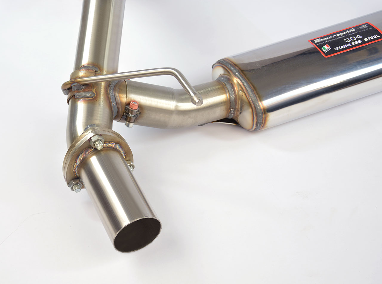 Rear exhaust right - left for Performance sport exhaust for 500 ABARTH 1.4T (135 Hp) Ø65 mm with val