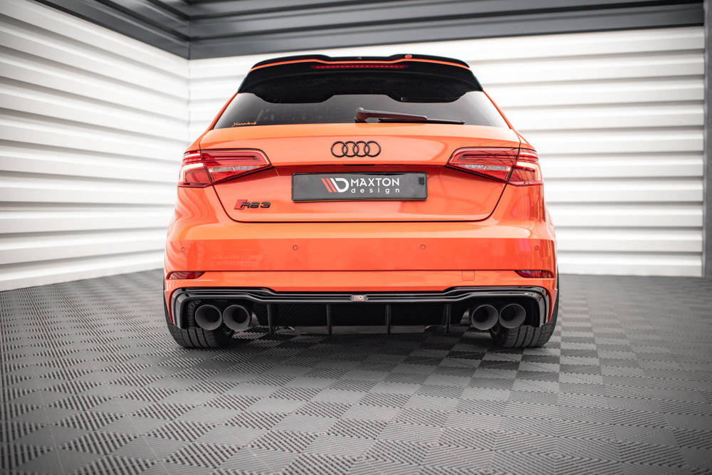 Diffuser Audi RS3 8V Sportback FL Maxton Glans Zwart met Milltek Uitlaat Zwart