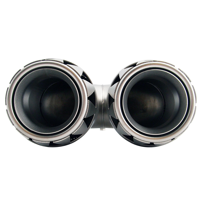 Simoni Racing Uitlaatsierstuk Dubbel Rond RVS - Titanium Jet Engine Design 185x88xL245mm - Montage ->39-63mm