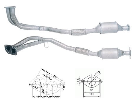 Opel VECTRA 1.6i 16V 1598 cc 73 Kw / 99 cv X1.6XEL Magnaflow CAT