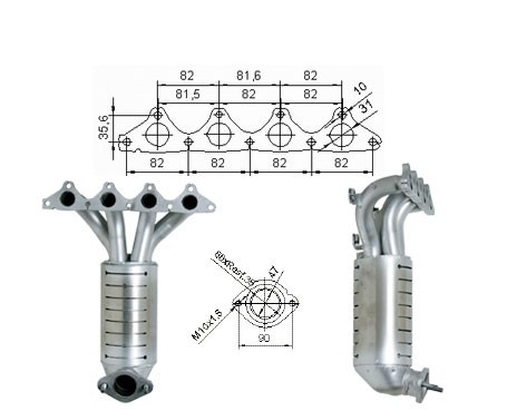 Hyundai ACCENT 1.3i 12V 1341 cc 63 Kw / 86 cv 4EA Magnaflow CAT 