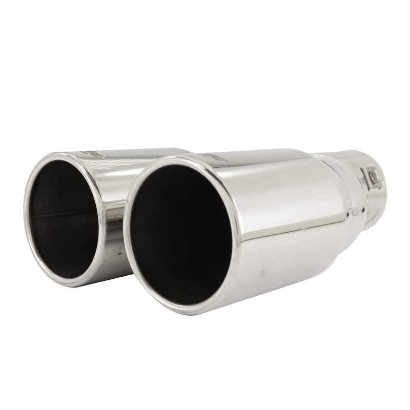 Simoni Racing Uitlaatsierstuk Dubbel Rond RVS - Ø76xL230mm - Montage ->61mm