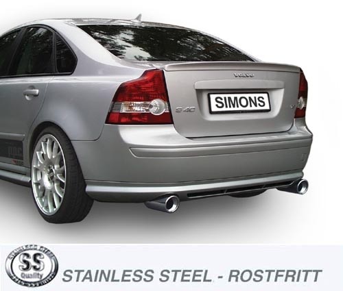 Simons Dual Power Uitlaatsysteem af kat. Volvo V50 2004>