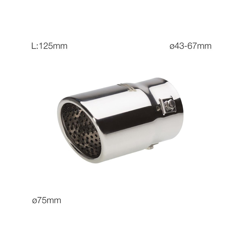 Simoni Racing Uitlaatsierstuk Rond/Schuin RVS - Ø76xL128mm - Montage ->68mm